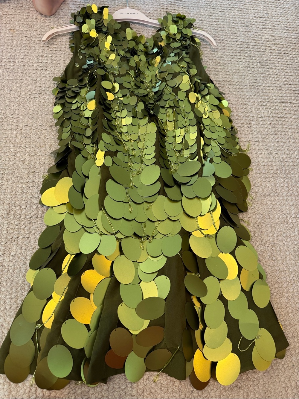 ASOS Olive Green Sequin Shift Dress - Picture 2 of 3